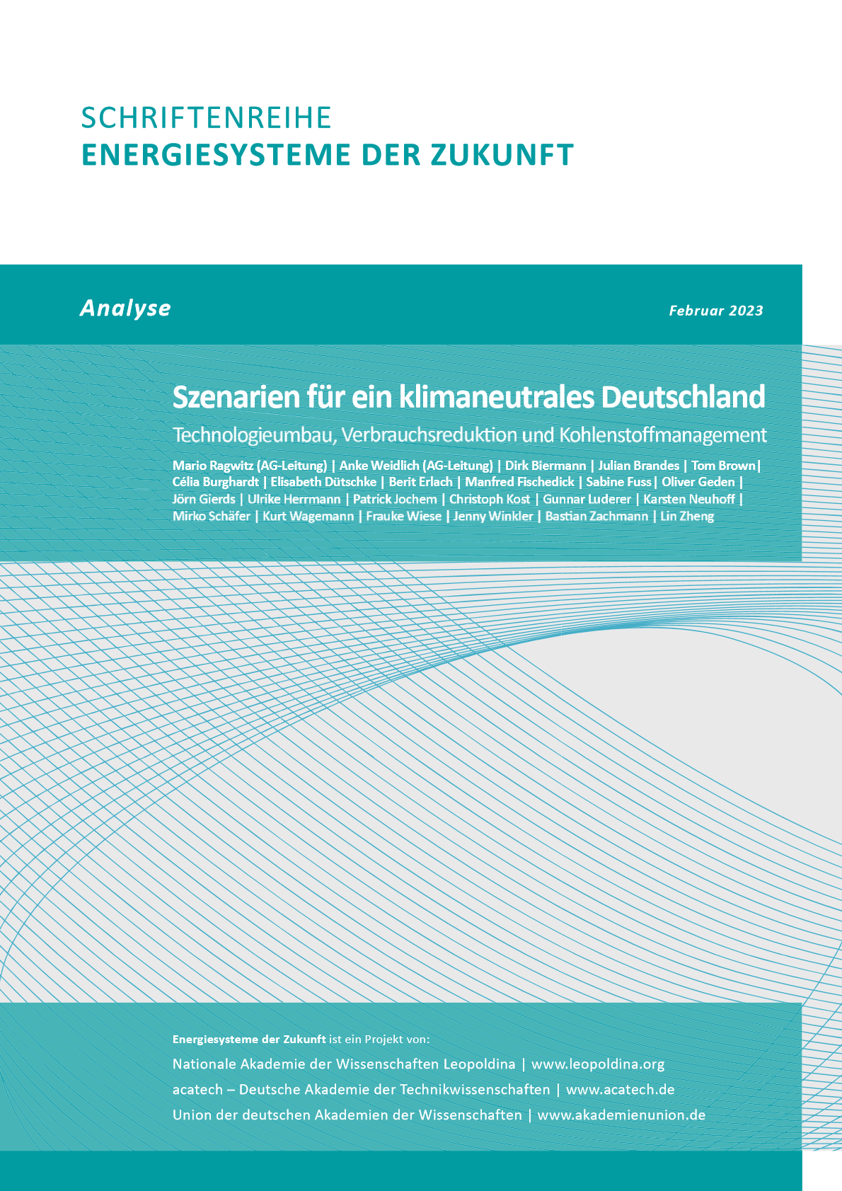 Titelseite der Stellungnahme »Szenarien für ein klimaneutrales Deutschland. Technologieumbau, Verbrauchsreduktion und Kohlenstoffmanagement«. 
