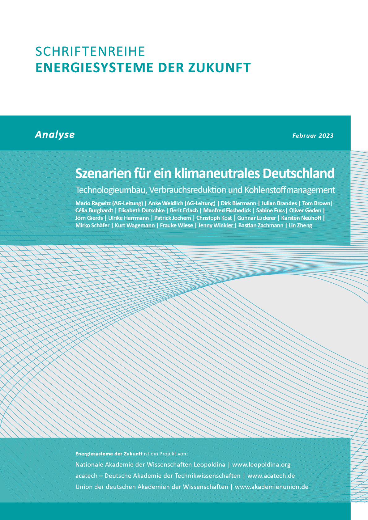 Titelseite der Stellungnahme »Szenarien für ein klimaneutrales Deutschland. Technologieumbau, Verbrauchsreduktion und Kohlenstoffmanagement«. Titelseite der Stellungnahme »Szenarien für ein klimaneutrales Deutschland. Technologieumbau, Verbrauchsreduktion und Kohlenstoffmanagement«.
